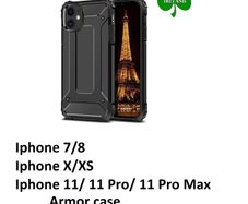 For Apple iPhone 7/8/X/XS/11/11 Pro/ 11 Pro Max Case Black Luxury Armor Shockproof Hybrid Case