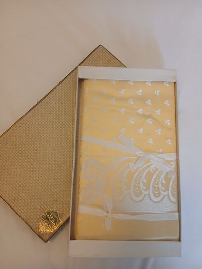 Vintage Raylon and Damask Table Cloth