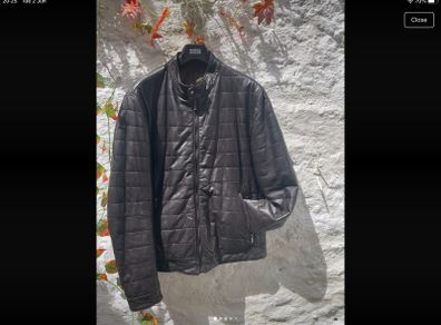 Massimo Dutti Black Leather reversible jacket XL  Pre owned.