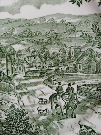 green transferware plate, Broadhurst plate, farmhouse plate