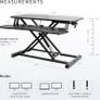 Standing 81 cm Desk Converter Height Adjustable Riser Sit to Stand Dual Monitor and Laptop Workstation with Wide Keyboard Tray Black DESK-V000K Image 3