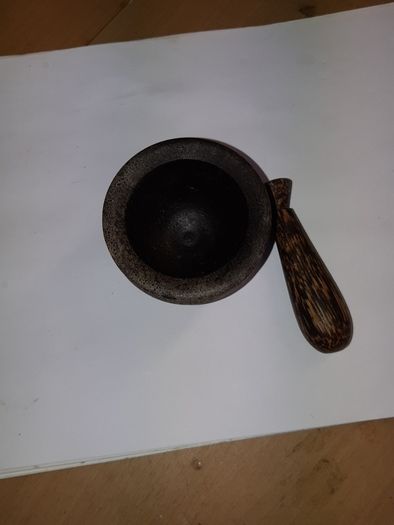 Pestle and mortar palm wood