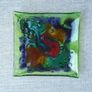 Coloured glass dish, Home decor, Glass dish, Trinket holder, Ornamnents.Gift Image 2