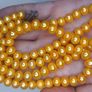 Vintage yellow beads made of natural freshwater pearls. Image 3