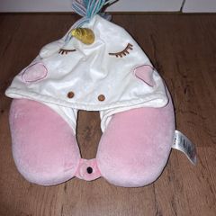 Unicorn travel pillow with hoodie, excellent condition