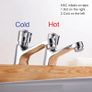 1 Pair Bathroom Sink Taps, Chrome Finish Modern Self Close Tap, 1/2 Hot Cold Mixer Non-concussive Basin Sink Tap for Kitchen Bathroom Hotel Public Toilet Image 6