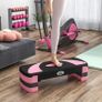 Adjustable aerobic fitness stepper non-slip surface 80 x 31 x 20 cm black light pink Image 5
