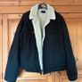 Mens asos black denim jacket with wool Image 3