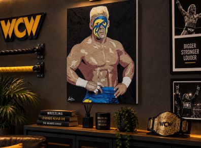 Sting The Stinger WCW acrylic original portrait painting art canvas wrestling memorabilia