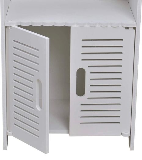 Bathroom Storage Cabinet Floor Standing Waterproof Organizer Rack Book Shelf White Robust Bathroom Furniture for Living Room Bedroom, Kitchen Hallway Silm Tall Cupboard Home Store-H80 xW30x D22cm (FREE POSTAGE)