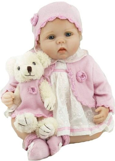 Realistic Reborn Doll 22inch 55cm Handmade Soft Silicone Vinyl Baby Reborn Dolls Girls Real Life Doll boys Girl Toy Birthday Xmas gift Reborn Babies (FREE POSTAGE)