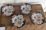 Antique 1820's Masons "Bird and Basket" plates. Dublin retailer mark. Thomas &amp; Higginbotham