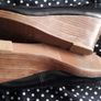Black shoes with brown wedge heel Image 6
