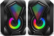 FREE SHIPPING PC Speakers,Mini Desktop Speaker for PC with Colorful LED Light,Stereo 2.0 USB Powered 3.5mm Aux Portable Gaming Multimedia Speaker for Computer Laptop Monitor,Tablets,Music Player