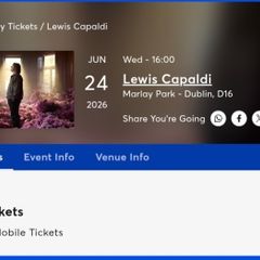 Lewis Capaldi Tickets x2