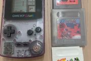 Perfect Xmas Gift Nintendo Gameboy Color Purple Clear CGB-001 + Tetris + Kirby's Star Stacker + Tamagotchi