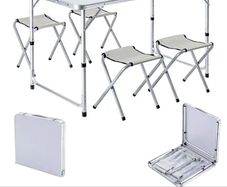 Foldable table with stools/ Folding Table Set with 4 Foldable Stools/ Foldable table/ Table set, Portable Camping, Picnic, Party, BBQ, Indoor/Outdoor