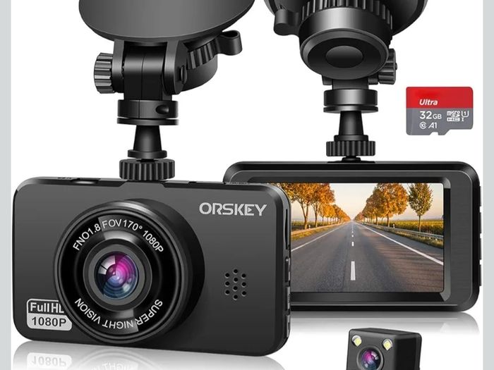 Brand New ORSKEY S900 Front and Rear Dash Cam, 1080P Full HD (SD Card Included)