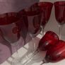 Vintage 6 crystal ruby red wine  glasses Image 3