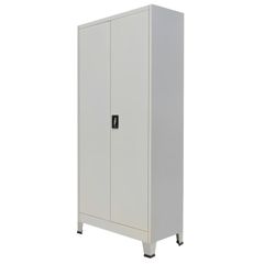 Office Cabinet with 2 Doors Steel 90x40x180cm Grey