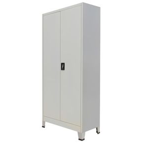Office Cabinet with 2 Doors Steel 90x40x180cm Grey