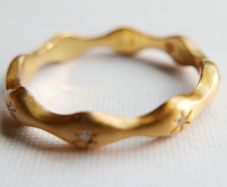 Vintage Sterling Silver 925 - 18KT Gold Plated Laura CZ Ring 2,67g size S