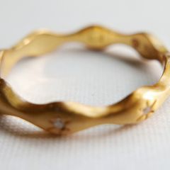 Vintage Sterling Silver 925 - 18KT Gold Plated Laura CZ Ring 2,67g size S