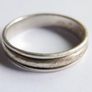 Vintage 925 Sterling Silver Band Men's Ring with Engraving size W - 4,6g Image 7