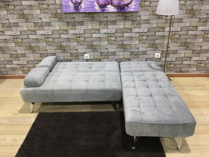 Grey Velvet Nordic Comfort Chaise Sofa, 198cm