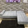 Grey Velvet Nordic Comfort Chaise Sofa, 198cm Image 4