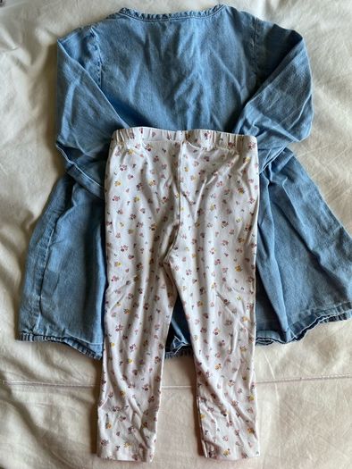 Denim dress & leggings 12-18 months