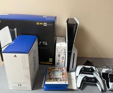 PS5 Digital Edition Bundle Disc Drive, 2 Controllers, Charging Dock and 3 Games  Excellent Condition