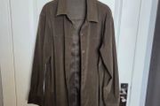 Khaki velvet women overshirt, size 10