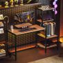 Computer Desk with Monitor Stand, Desk with 4-Tier Shelf, Industrial Design, Brown Image 3