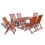 7 Piece Outdoor Dining Set Solid Acacia Wood Image 2