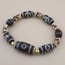 Vintage 2 Eyes Himalayan Tibetan & Unique Pattern Agate Beads Bracelet Image 10