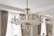 Nice chandelier with large bowls and cups and cristal drops.