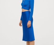 H&M midi satin skirt size 8