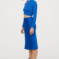 H&M midi satin skirt size 8