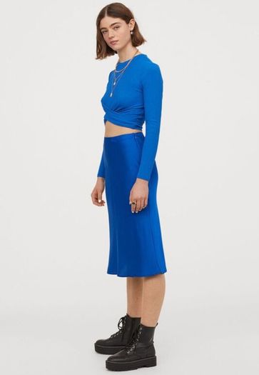 H&M midi satin skirt size 8