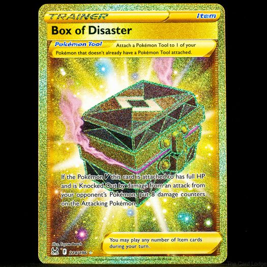 Box of Disaster 214/196 Full Art Secret Gold Holo Rare SWSH Lost Origin Pokemon Card
