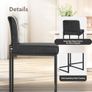 24 Bar Stools Set of 2 Breakfast Chair Pu Leather Kitchen Stools with Backs Bar Stool with Footrest for Kitchen Counter Sturdy Metal Steel Frame, Black Image 4