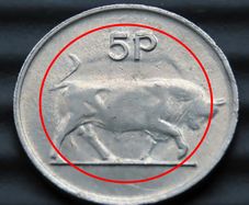 Ireland 1986 5P ERROR (errors)  Irish coin