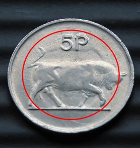Ireland 1986 5P ERROR (errors)  Irish coin
