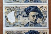 FRANCE - Lot Set of 3 Banknotes: 50 Francs 1985 P 152b Consecutive Serial# (AU)