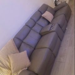 4 seater sofa grey Italian leater