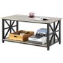 Farmhouse Coffee Table, Rectangle with Open Storage Compartmen Image 2