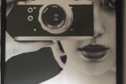 Picture and square black frame