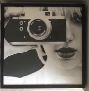 Picture and square black frame