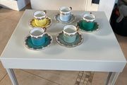 5x Vintage Aynsley demitasse cups and saucers